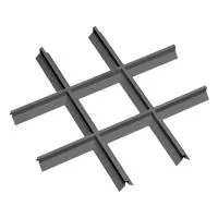 Грильято Пирамидальный ячейка 200х200мм, металлик матовый, высота 42.5 мм, ширина 10 мм