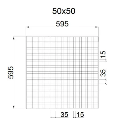 Грильято GL-15 ячейка 50x50, высота 37 мм, ширина 15 мм, окраска по RAL