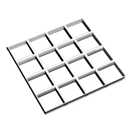 Грильято GL-24 ячейка 150x150, высота 34 мм, ширина 24 мм, сепер-хром