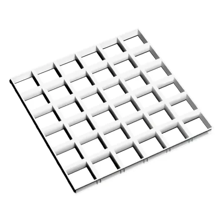 Грильято GL-24 PRIM ячейка 100x100, высота 34 мм, ширина 24 мм, сепер-хром