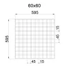 Грильято GL-15 ячейка 60x60, высота 47 мм, ширина 15 мм, металлик