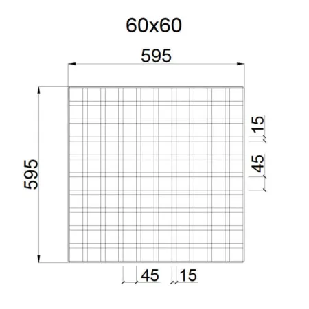 Грильято GL-15 ячейка 60x60, высота 47 мм, ширина 15 мм, металлик