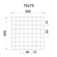Грильято GL-15 ячейка 75x75, высота 37 мм, ширина 15 мм, графит матовый