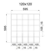 Грильято GL-15 ячейка 120x120, высота 37 мм, ширина 15 мм, графит матовый