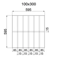 Грильято GL-15 Жалюзи ячейка 100x300, высота 37 мм, ширина 15 мм, графит матовый