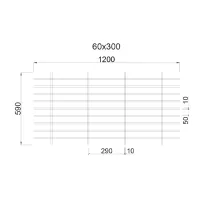 Грильято Жалюзи ячейка 300x60 мм, белый матовый, высота 30 / 50 мм, ширина 10 мм