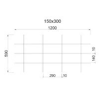 Грильято Жалюзи ячейка 300x150 мм, окраска по RAL, высота 30 / 50 мм, ширина 10 мм