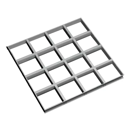 Грильято GL-24 ячейка 150x150, высота 34 мм, ширина 24 мм, металлик