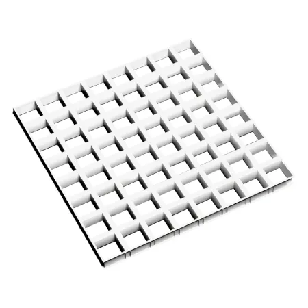 Грильято GL-24 PRIM ячейка 75x75, высота 34 мм, ширина 24 мм, сепер-хром