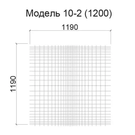 Грильято Нестандартная ячейка Модель 10 1200x1200мм, черный, высота 40 мм, ширина 10 мм