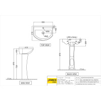 Раковина Essco Elements ECS-WHT-801 Белая с пьедесталом