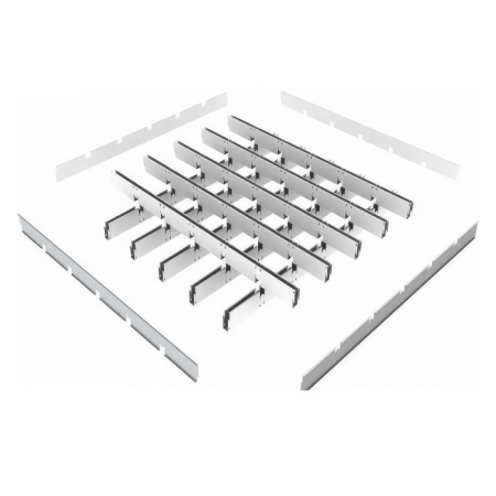 Грильято GL-24 PRIM ячейка 86x86, высота 34 мм, ширина 24 мм, белый матовый