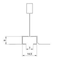Подвесная система Албес T-15 Struna рейка поперечная высота профиля 41.5мм, длина 1200мм, белый / белый