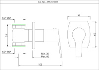 Настенный запорный клапан Essco Aspire APR-CHR-101069 Хром